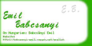 emil babcsanyi business card