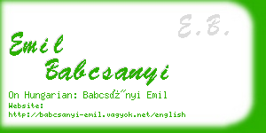 emil babcsanyi business card